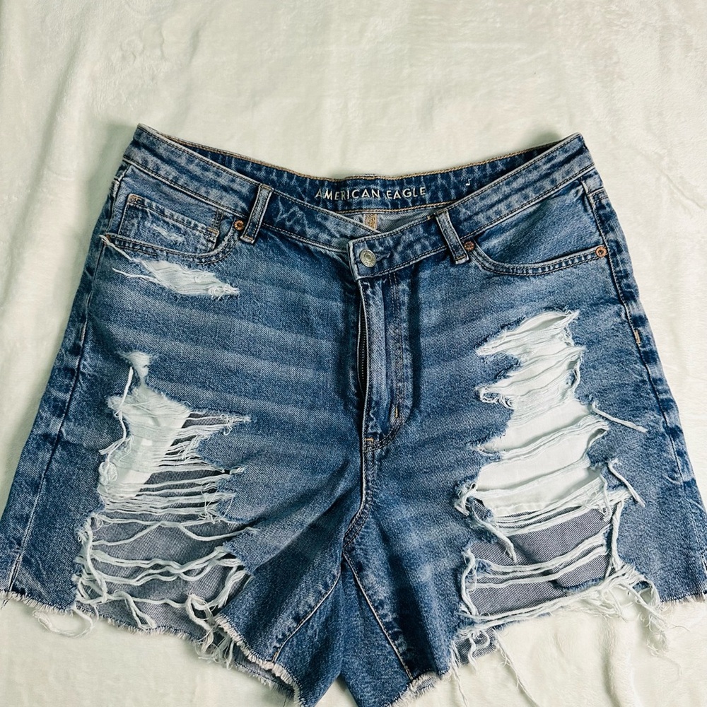 American Eagle Outfitters Ripped Blue Jean Shorts